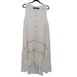 Miss Me Dress Women L White Boho Resort Beach Ethereal Prairie Romantic Feminine